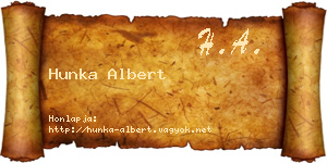 Hunka Albert névjegykártya